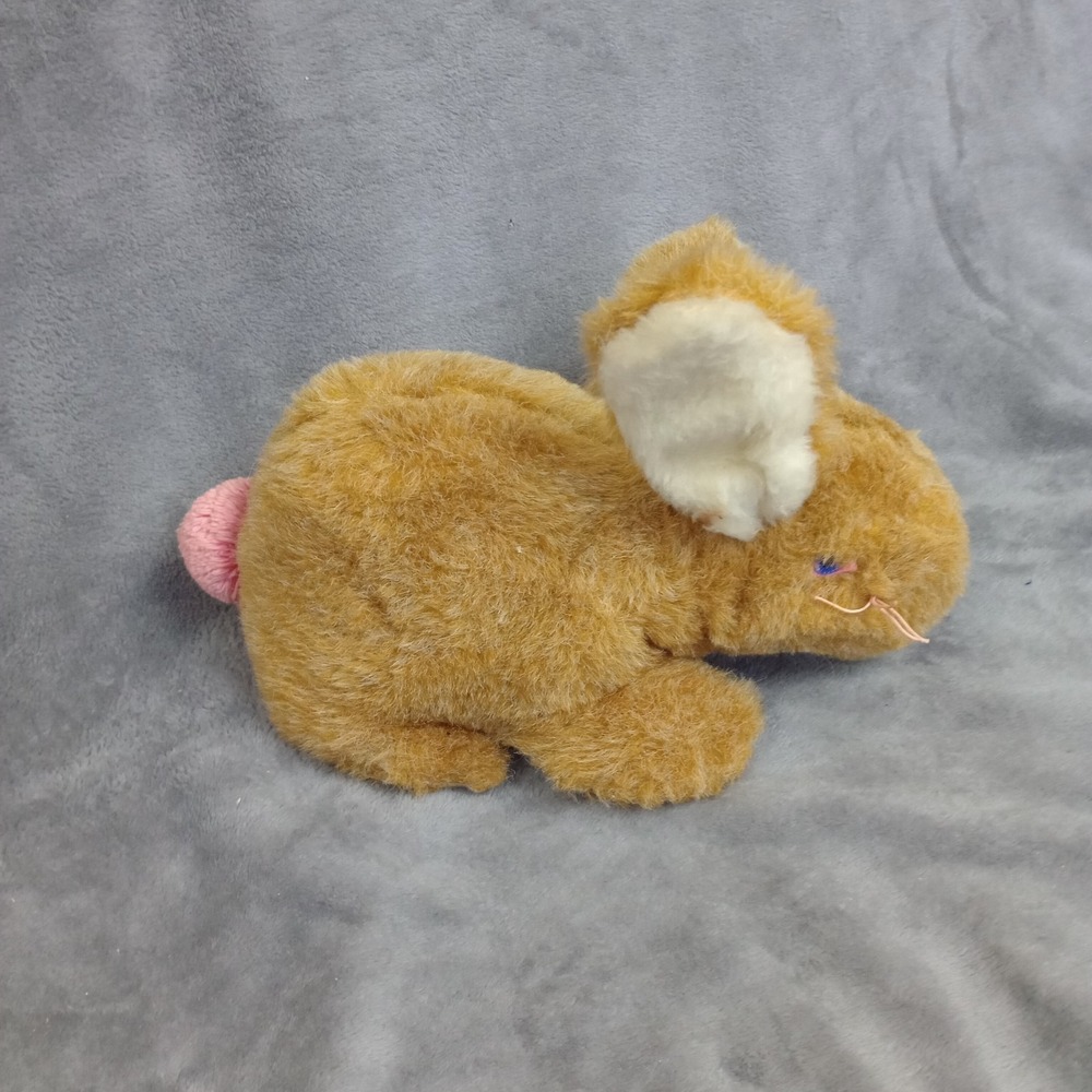 Plush Brown Bunny Pink Tail Purple Pink Eyes Knickerbocker Vintage Whiskers‎